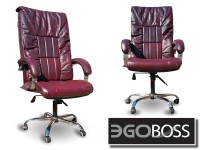 Офисное массажное кресло EGO BOSS EG1001 Maroon в комплектации ELITE натуральная кожа - магазин СпортДоставка. Спортивные товары интернет магазин в Владимире 
