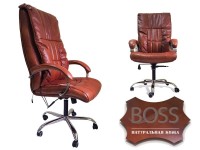 Офисное массажное кресло EGO BOSS EG1001Махагон в комплектации ELITE натуральная кожа - магазин СпортДоставка. Спортивные товары интернет магазин в Владимире 